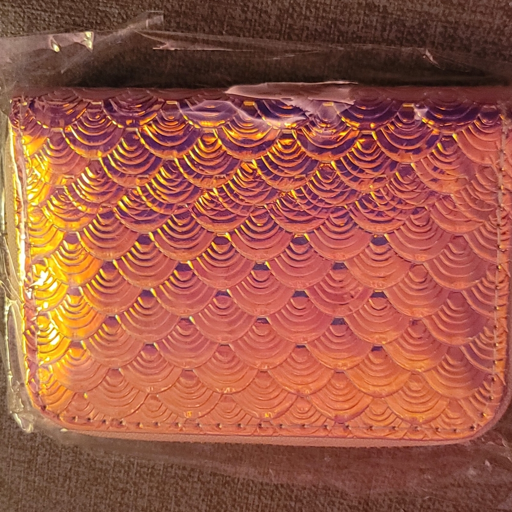 Iridescent PINK Clamshell Wallet - Women Bags Wallets